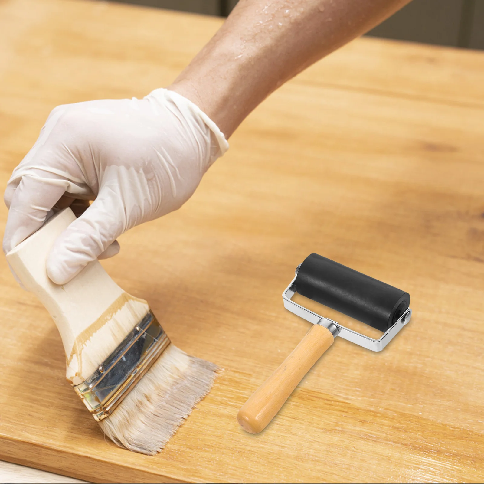 

1Set Printmaking Tool Set Block Printing Roller Art Supplies for Reliable Durability and Stability Wooden Craft