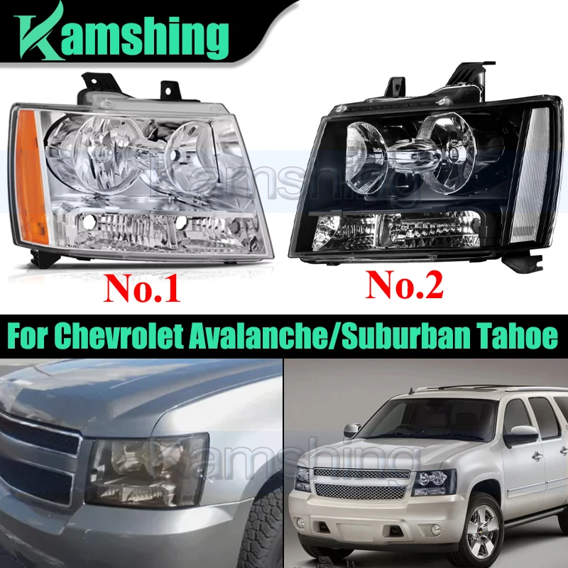 US Version a pair Front Bumper Headlight For Chevrolet Avalanche/Suburban Tahoe 2007-2014 Head Light Headlamp Head Lamp
