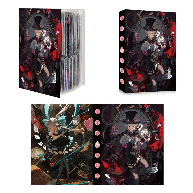 240PCS Card Album Anime Genshin Impact Hu Tao Beelzebul Card Book Anime Map Letter Holder Binder Notebook Collection Folder Toys