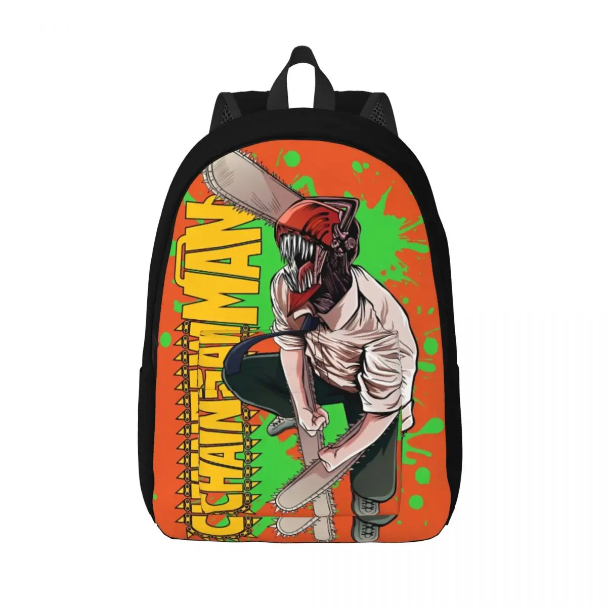 남성 여성을위한 애니메이션 전기톱 남자 배낭 멋진 고등학교 하이킹 여행 데이 팟 노트북 컴퓨터 캔버스 가방 경량