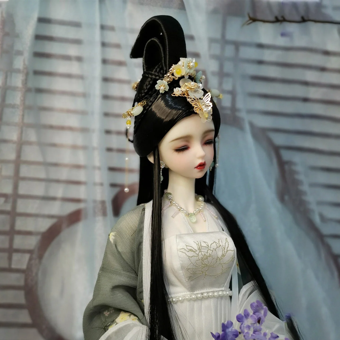 

1/6 1/4 1/3 BJD Кукольные парики Винтаж Hanfu Длинные волосы Древний костюм Фея Парик для YOSD MSD SD13 Девушка SSDF Дядя Аксессуары A1550