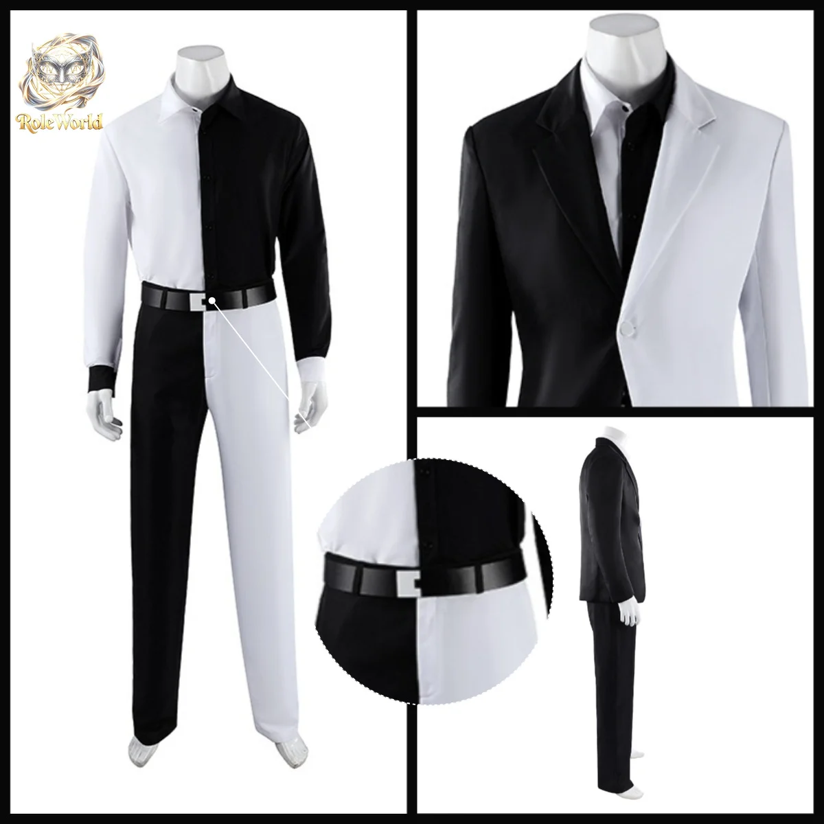 Black White Suit Absolute Two-Faced Man Cosplay Costume Men Anime Comic Same Style Full Outfit For Party Cos Show