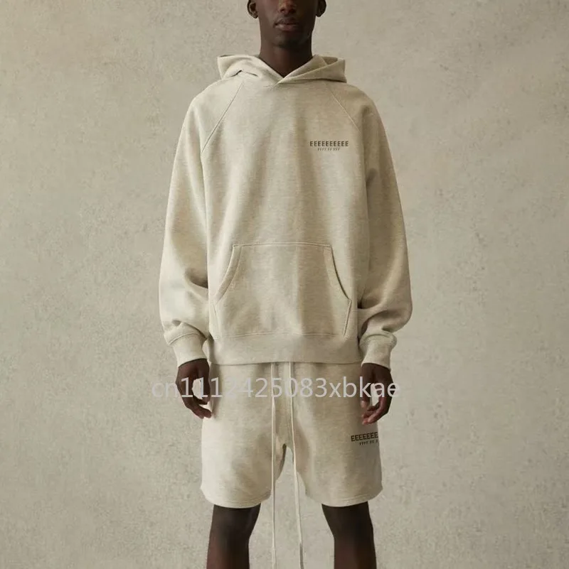 

FW21 Double Line Sets Classic Design Men's Reflect Letter Logo Hoodies Sets Designer Brand Couple Oversized Cotton Pants Sets