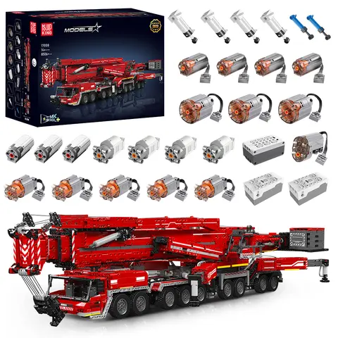 Mould King 17007 17008 bloc de construction de camion technique télécommande Liebherred LTM 11200 modèle de grue enfants jouets de voiture de noël