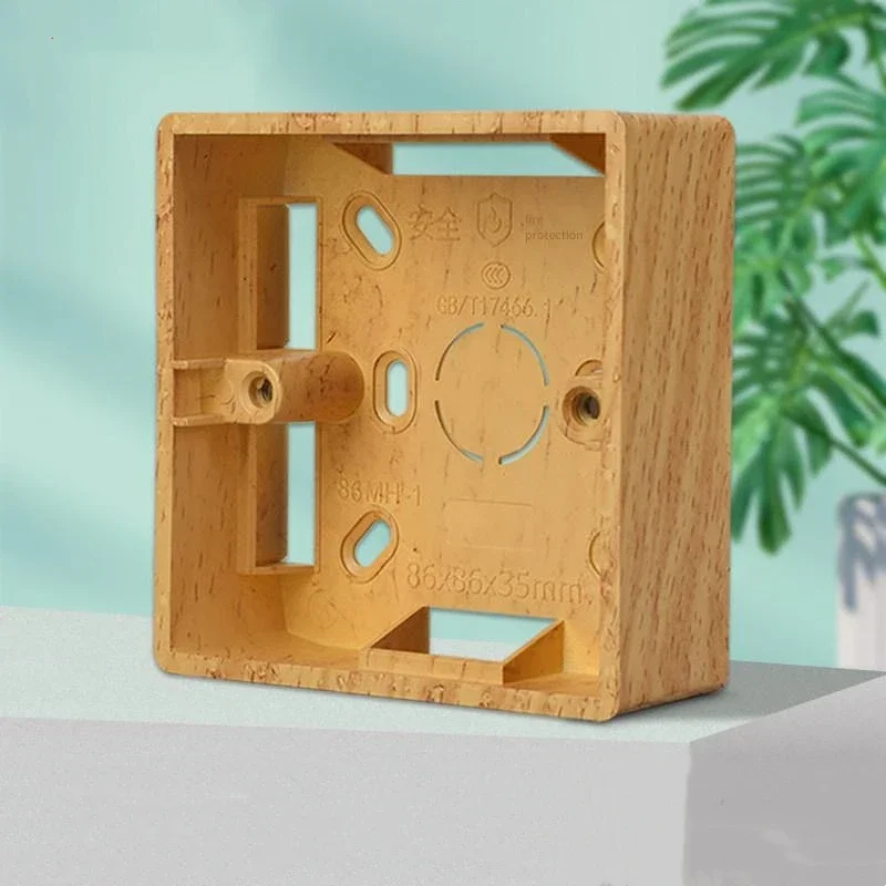 

Retro Wall Mount Exposed Bottom Box Walnut Grain 86 Type Mahogany Junction Box Switch Socket Mounting Enclosure for Home Improve