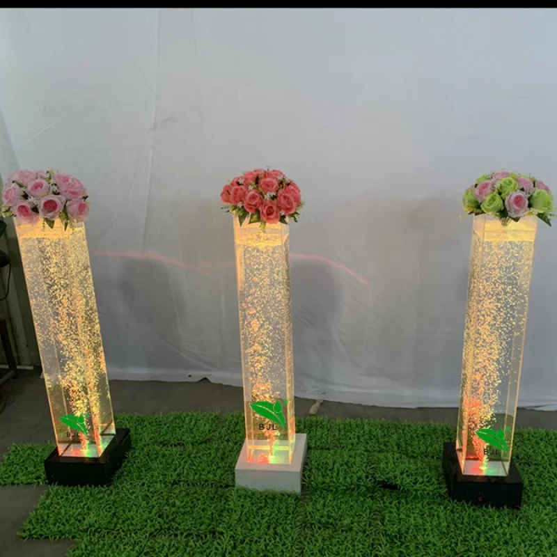 Custom. promotion LED lighting bubble water flower column lamp restaurant decorative items