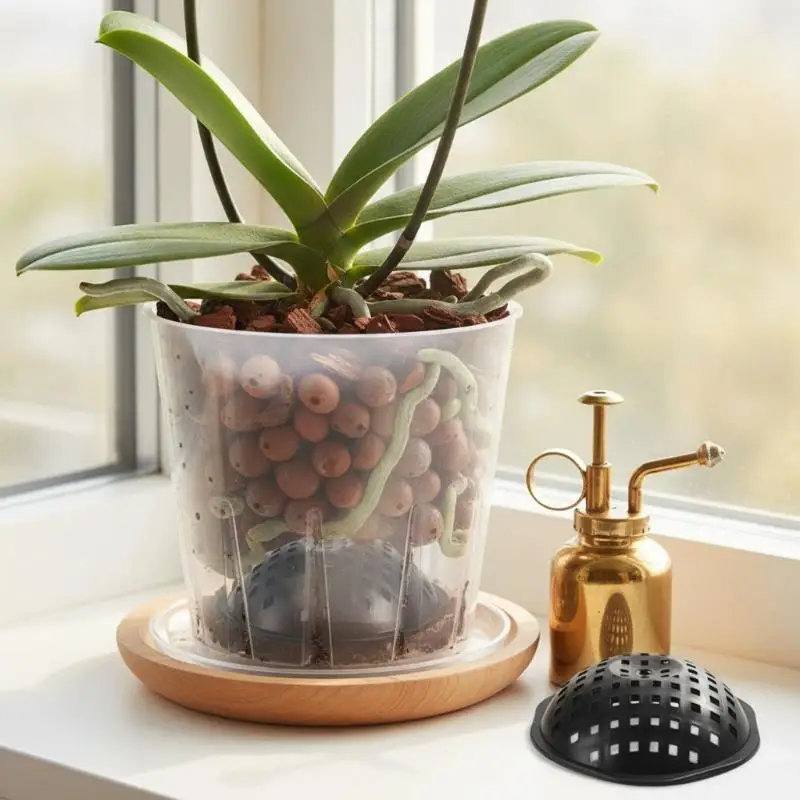 10Pcs Plastic Flower Pot Drainage Cover Mesh Pot Bottom Net Prevent Soil Leak Breathable Drain Screen For Bonsai Plant Planter