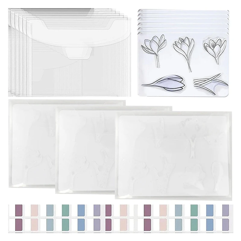 20 шт. закрывающиеся сумки для хранения высечек, набор для хранения прозрачных штампов для высечки и украшения