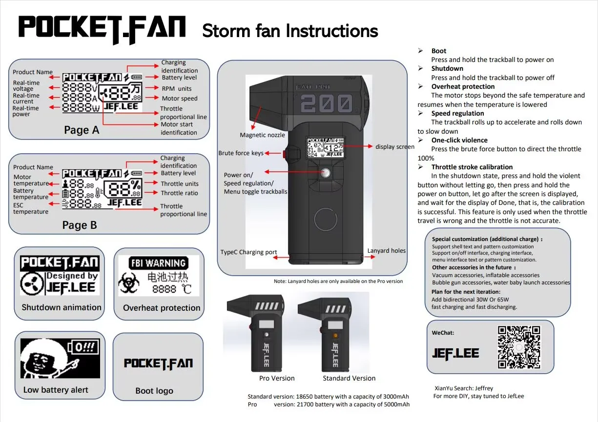 New Mini Turbo Violent Fan Intelligent Fan 150000 RPM High Speed