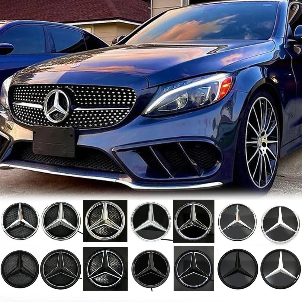 

Illuminated Star Badge Car Front Grill LED Emblem Light For Mercedes Benz C-class W205 W176 W212 W117 X204 X166 3D Mirror Logo