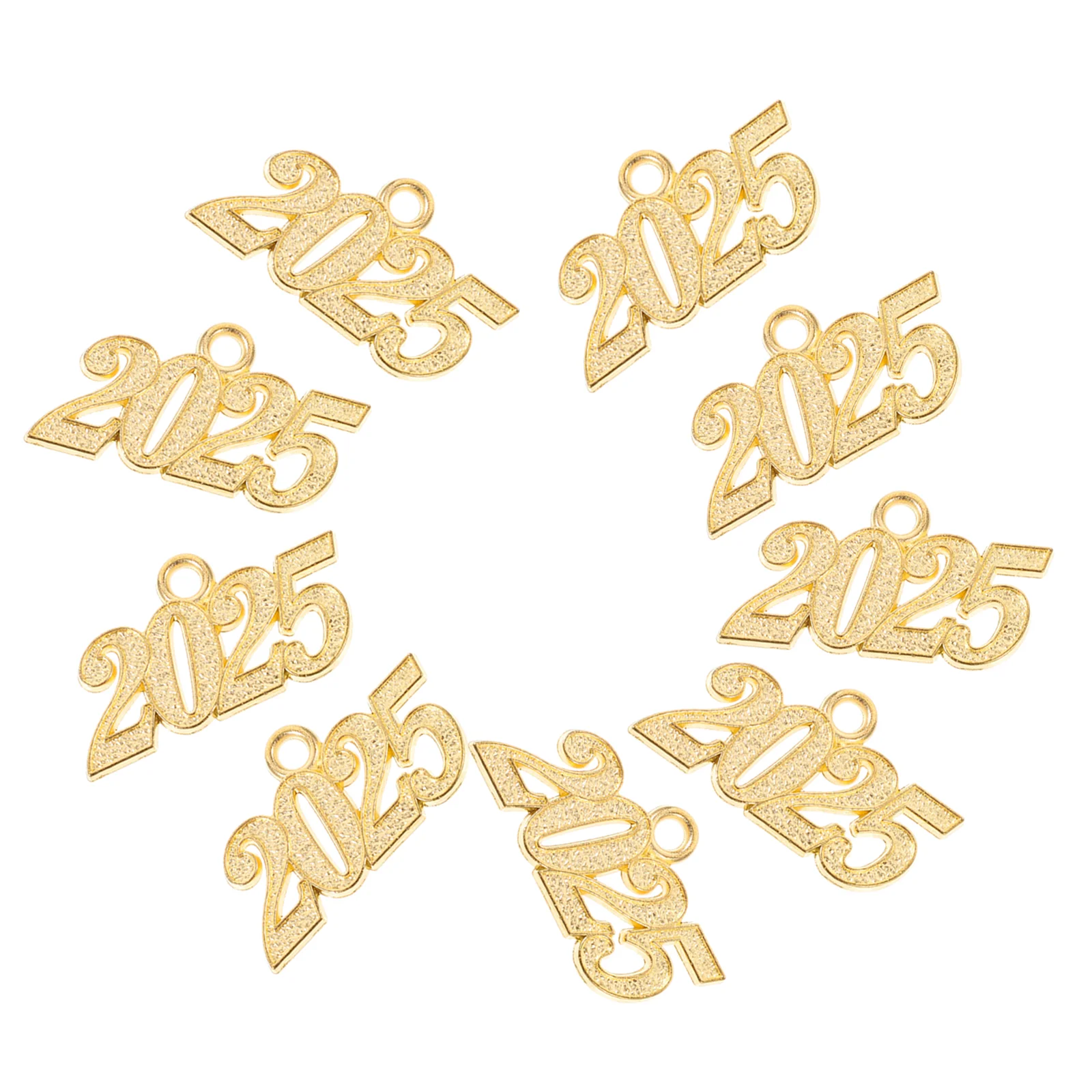 

50 Pcs 2025 Pendant Bracelet Earrings Charms Material Number Grad Cap Golden Necklace Graduation