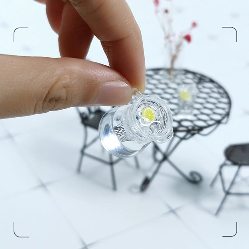 Puppenhaus Miniatur Essen Zitrone Saftkrug Tasse für Puppenhausmöbel