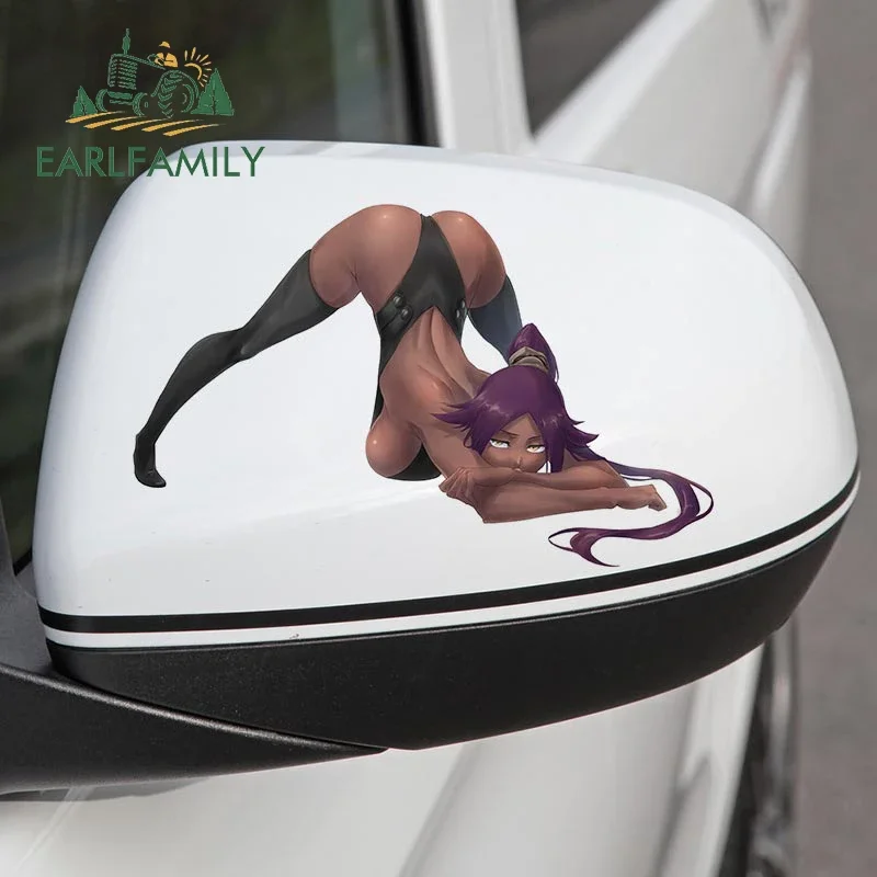 EARLFAMILY 13cm for Anime Shihouin Yoruichi Sexy Waifu Hentai Car Sticker Car Accessories Decal Air Conditioner Creative Decor