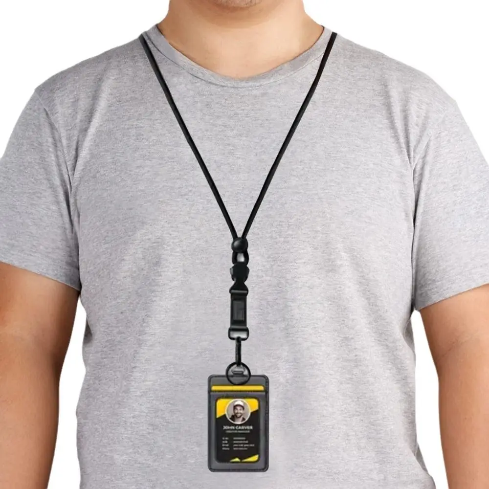 

Черная идентификационная веревка, регулируемый прочный ремешок для значка, подвесная веревка для женщин и мужчин