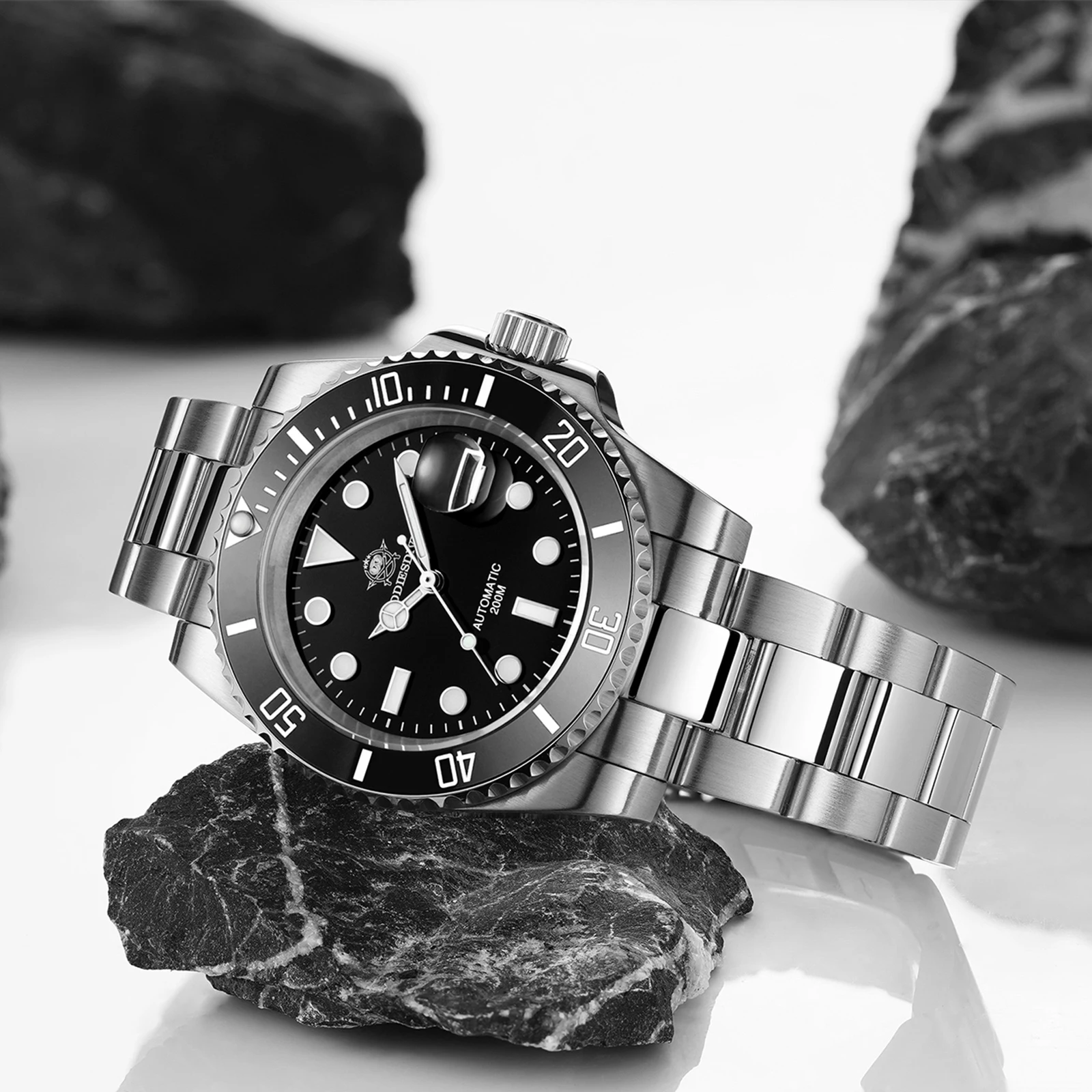 

ADDIESDIVE AD2503 Ceramic Bezel Automatic Mechanical Watch 20Bar Waterproof Watches Stainless Steel Super Luminous Wristwatches