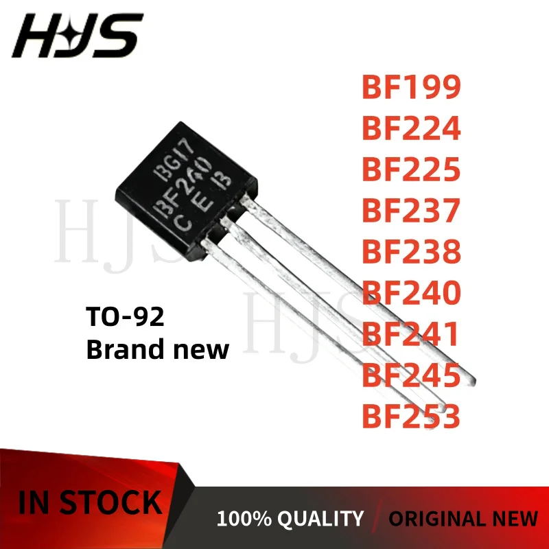 10PCS/lot BF199 BF224 BF225 BF237 BF238 BF240 BF241 BF245 BF253 TO-92 NPN RF Transistor Brand New