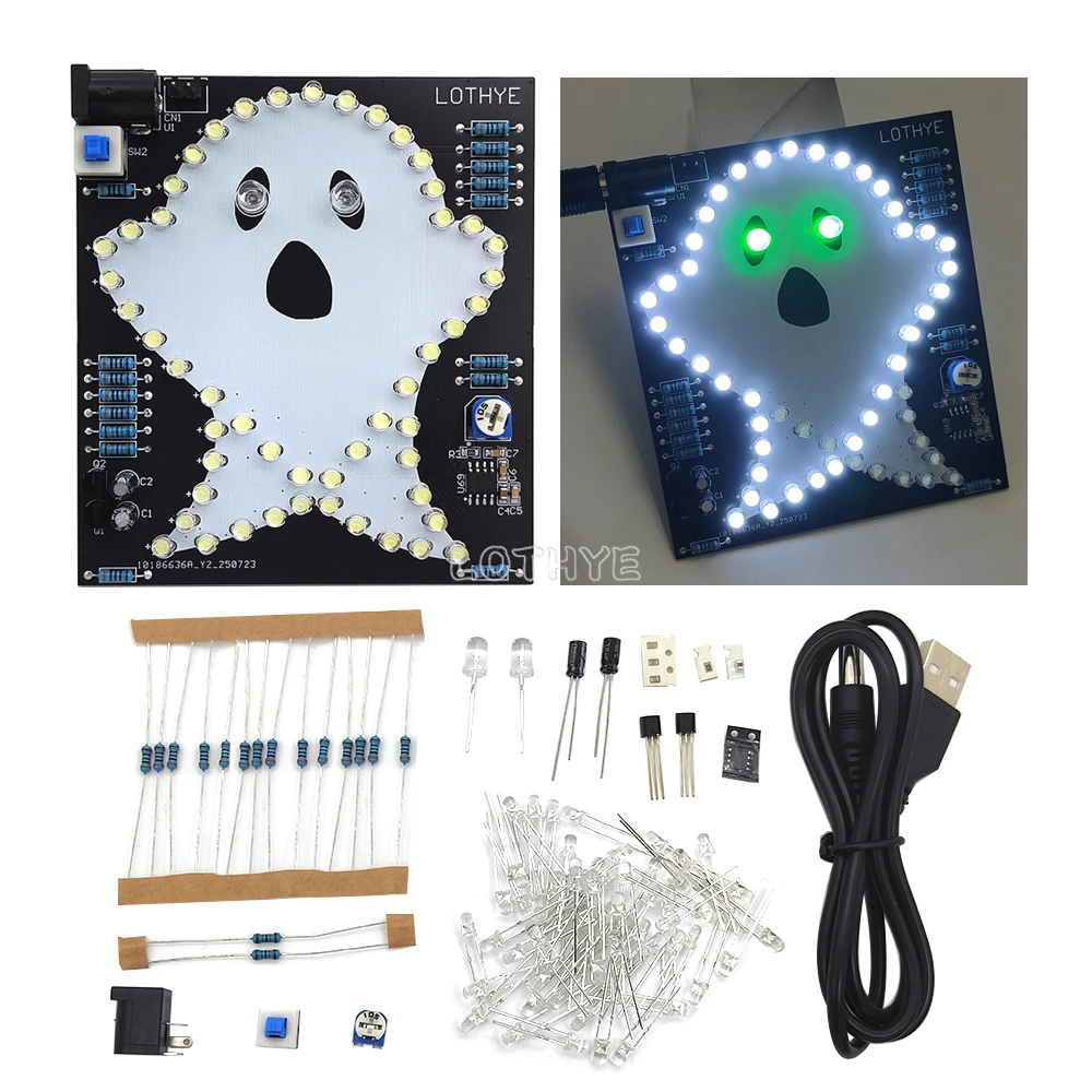 해골 유령 동적 키트 DIY 전자 키트 눈 깜박임 할로 - Electronics Repair School 리뷰 및 가격