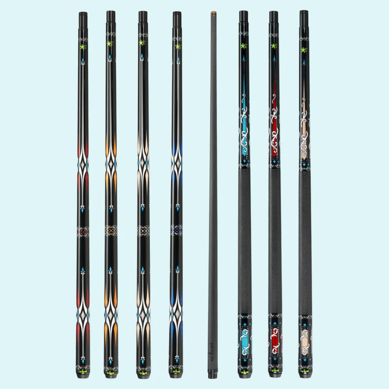 Professional Billiard Cue with Radial Pin Joint Technology, Carbon Fiber Pool Cue, Uniloc, 11.5mm, 12.5mm Tip Stick, 3/8*8