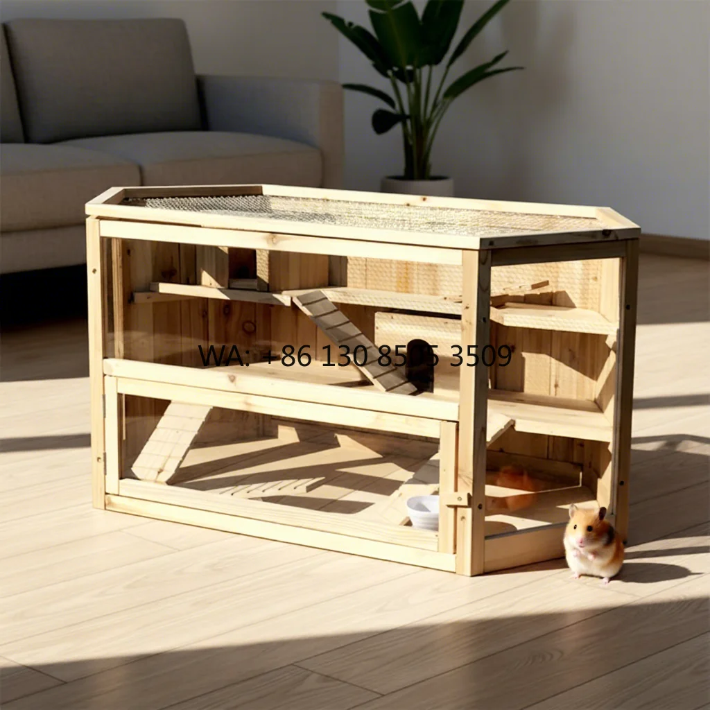 

Custom Luxury SDHC001 Wooden Eco-Friendly Pet House for Hamsters with Indoor/Outdoor Use Packed in Box