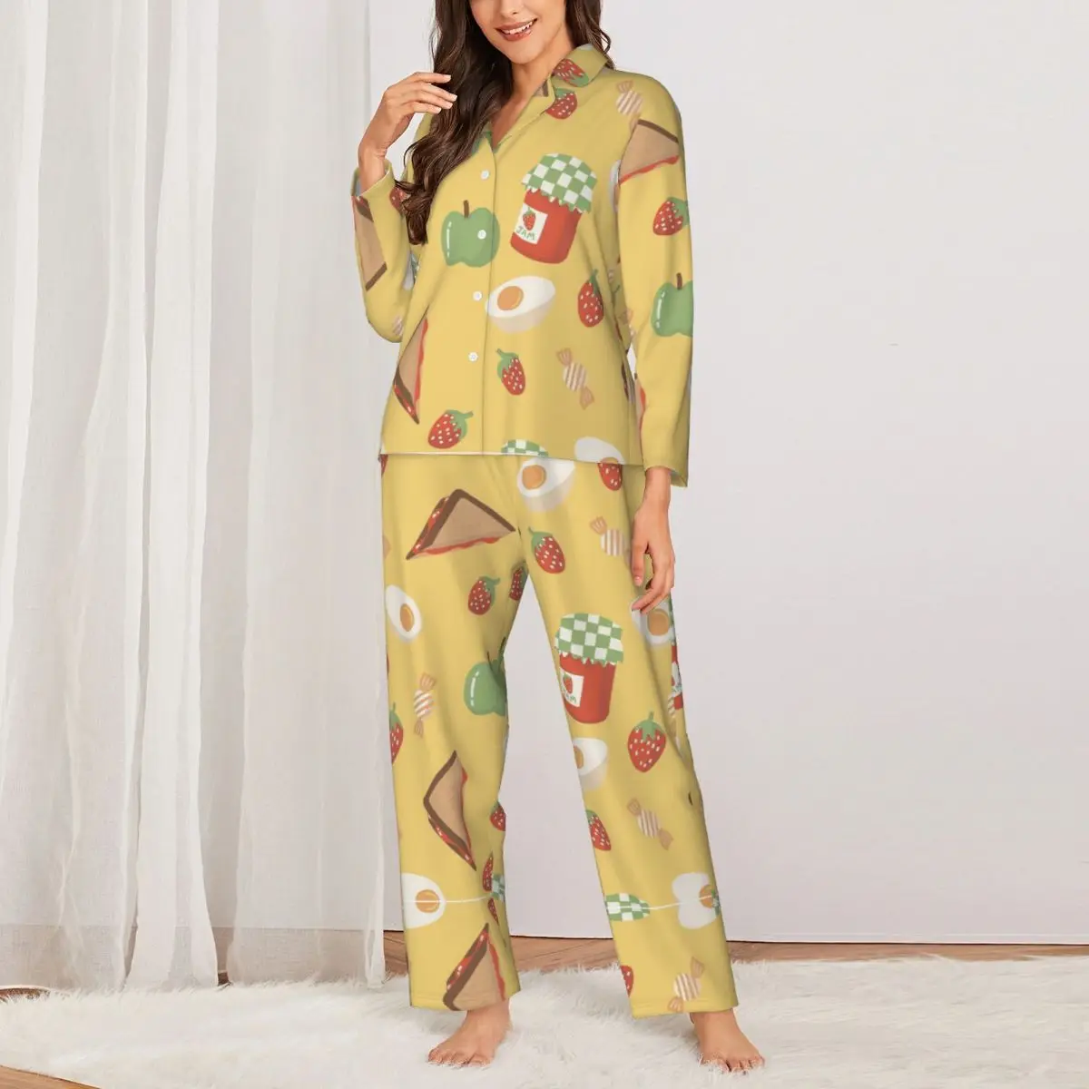 Ensemble de pyjama à motifs mignons pour femmes, vêtements de détente, Ins, 2 pièces