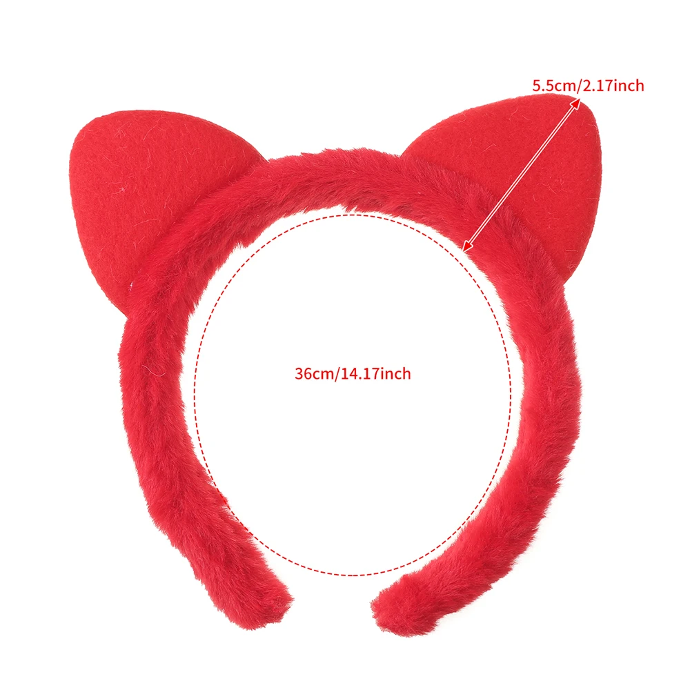 Plush cat ears Hairbands For Women Solid Color Cute Headband Hair Hoop Hair Bands Headdress Hair Accessories image 3