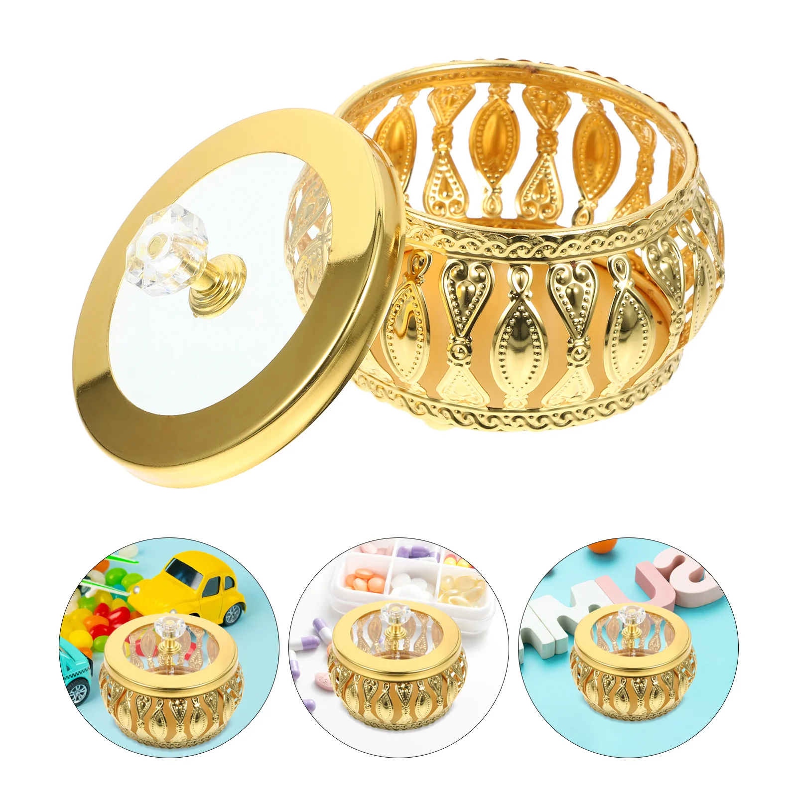 

Candy Box Middle East Eid Style Reusable Lidded Treat Container for Party Wedding Ramadan Dessert Serving Snacks Storage