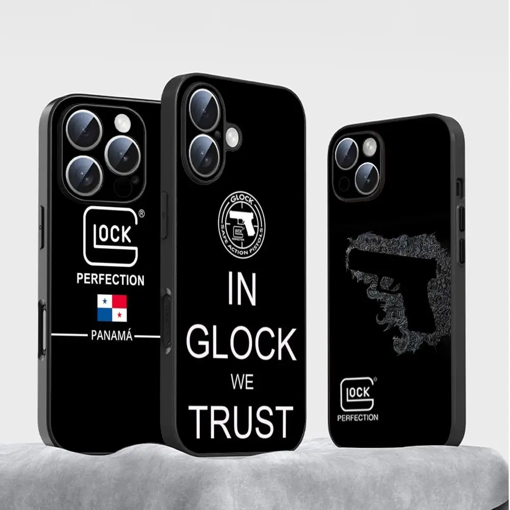 Glock gun logo design Phone Case For iPhone 16 15 14 13 12 11 Plus Mini Pro Max Limited Edition Soft black Shockproof Cover