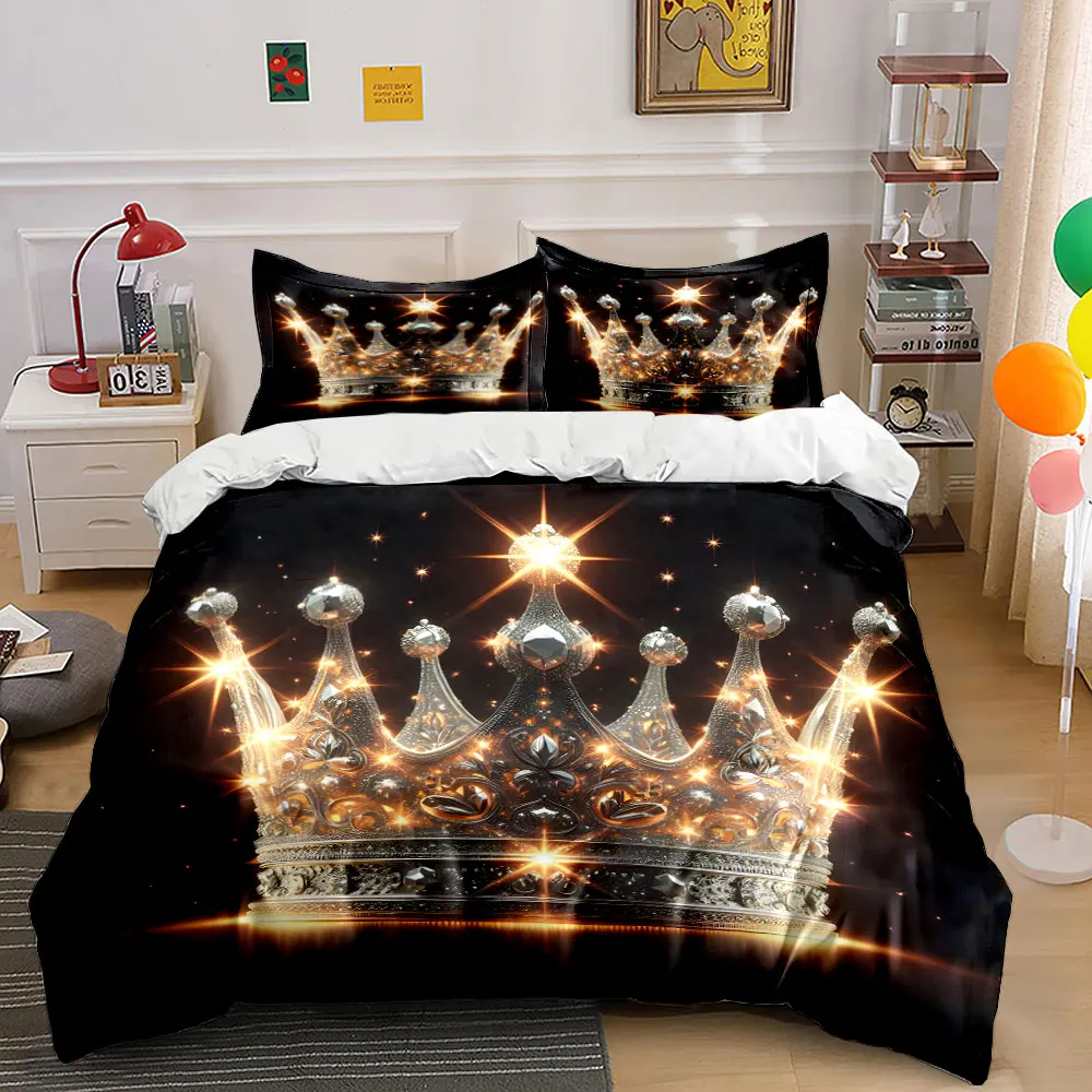 Luxury Crown Set for Celebrations Multiple sizes kid's and adults' bedroom Exquisite 3PC bedding set, gift