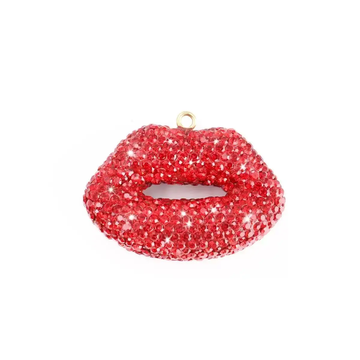 2pcs Luxury Double Side Diamond Lips Junk Phone Case Ipadcase Decoration Charm Diy Keychain Craft with Hole or Hook