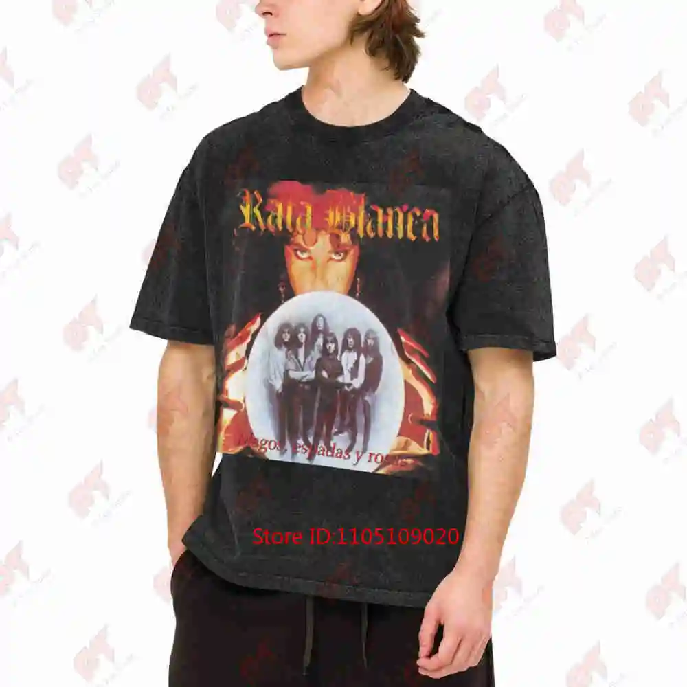 Rata Blanca Magos Espadas Y Rosas Album 1990 Vintage Washed Tee Pure Cotton T-Shirt