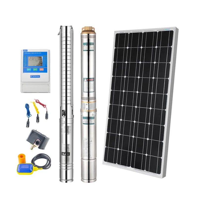 

4SDM4/10 Submersible Solar Water Pump System 1.25hp Clean Water Irrigation Electric Motor Power Supply Centrifugal Application