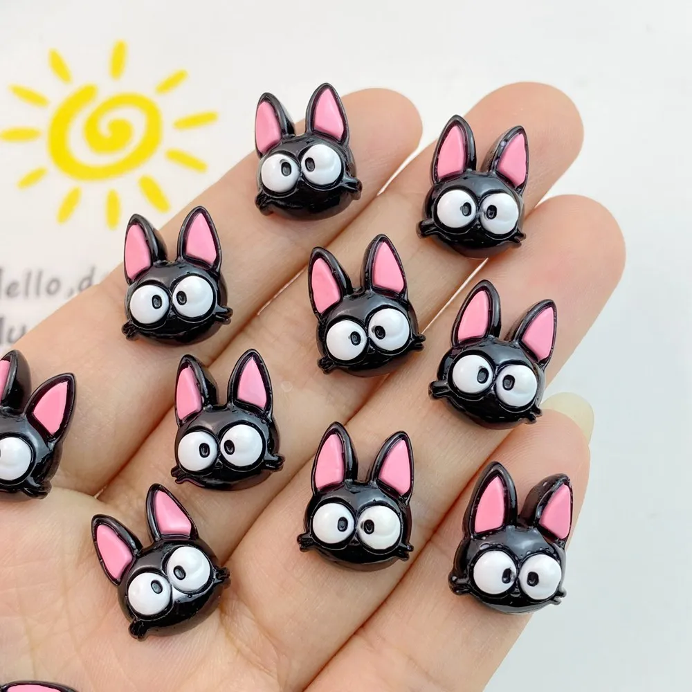 10/20Pcs New Cute Resin Cartoon Black Cat Flat Back Manicure Parts Embellishments For Hair Bows Accessories Free Shipping