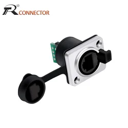 1pc RJ45 Module Plug Socket Screw Type Waterproof Connector Panel Mount Metal Ethernet PCB Network Connector