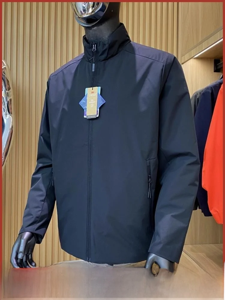 

Men's Casual Cotton Jaet Windproof Warm Stand Collar Autumn Winter Polyester Fiber Fill Busin Casual Faion Urban Sle