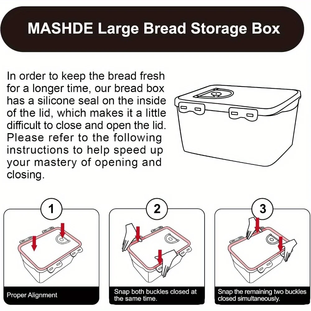 

Sealed Bread Storage Container with Time Record - Countertop Covered Bread Keeper for Homemade Bread, Bagels
