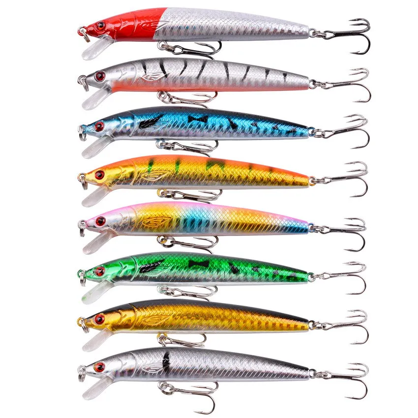 8pcs/lot Fishing Lure Set 8.5g 9.5cm Hard Bait Mini Minnow Floating Swing Crankbait Crazy Wobblers Artificial Bionic Crank Lures