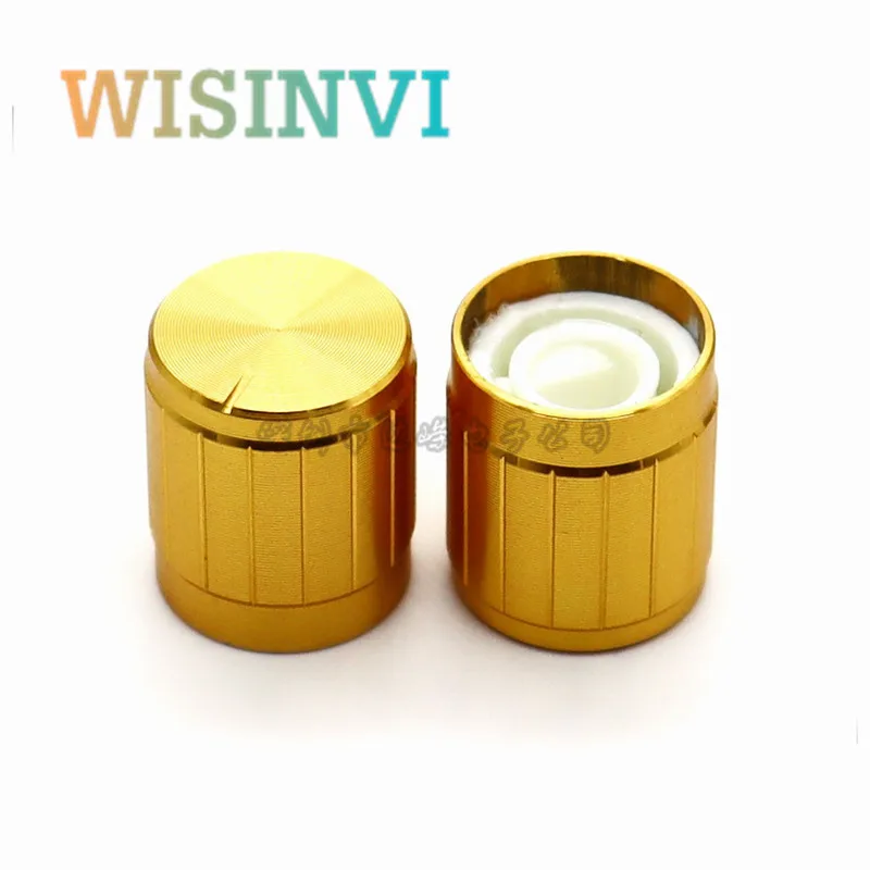 5PCS 15*16.5mm 알루미늄 합금 손잡이 전위차계 증폭기 볼륨 손잡이 캡 꽃 모양/D 모양 내부 구멍 6mm