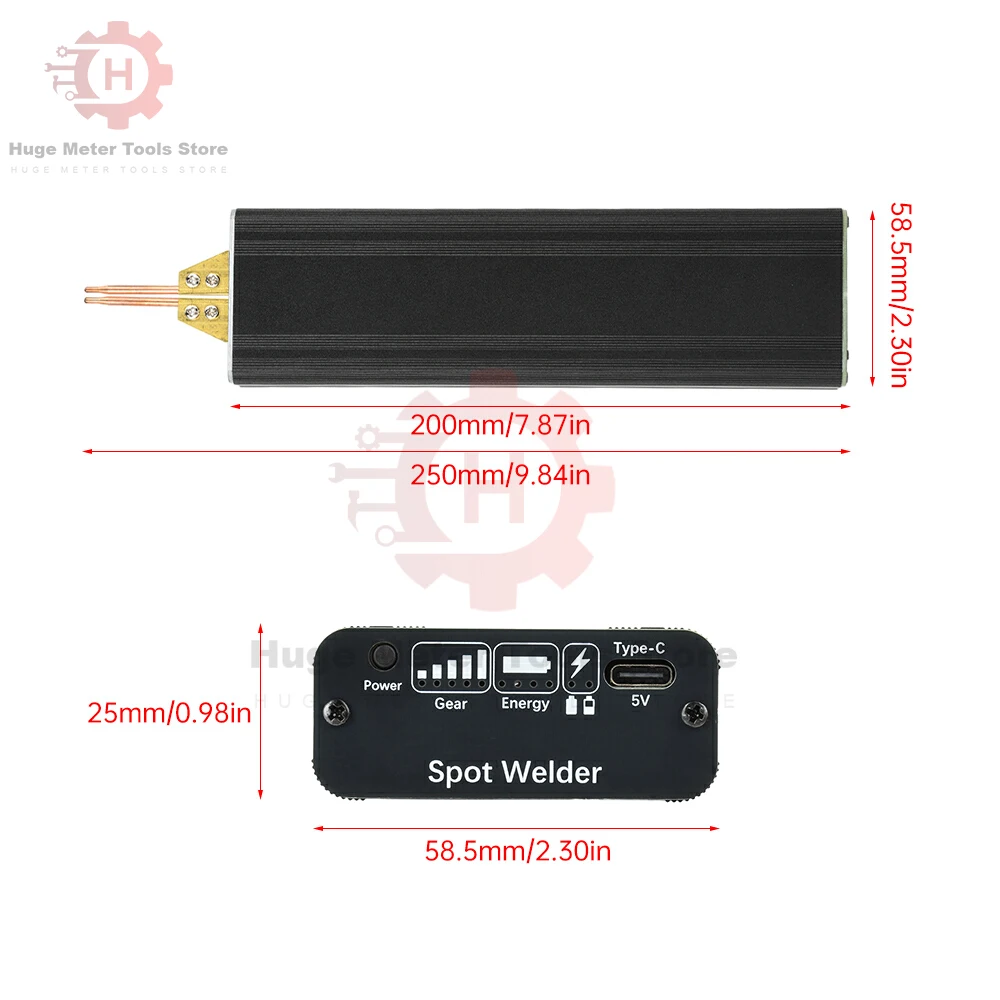 5 Gears Portable Spot Welder Handheld Digital Display Mini Spot Welding Machine Automatic Trigger for 18650 Battery Welding Tool