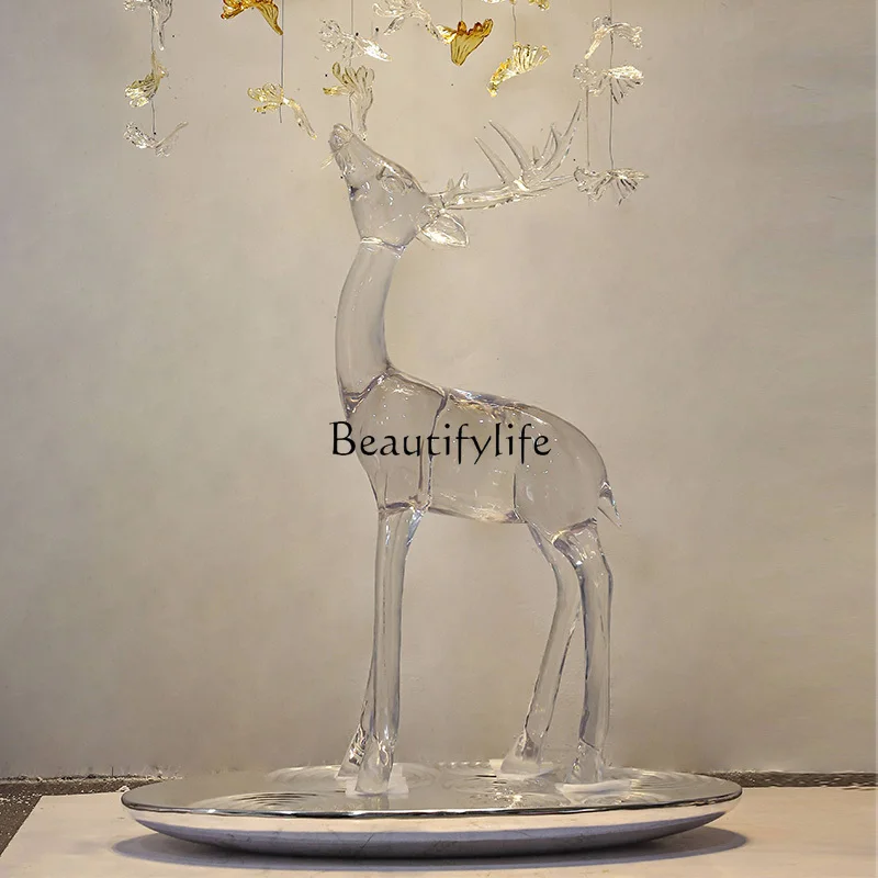 

Creative Home Living Room Coffee Table Hallway High-End Art Decoration Transparent Resin Material Deer Ornaments