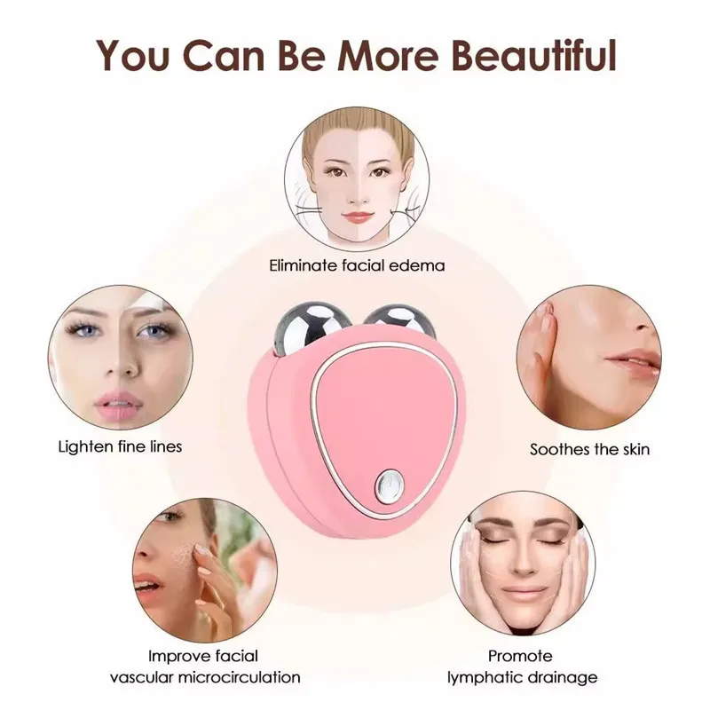 EMS เครื่องยกกระชับใบหน้าเครื่องนวดหน้า Microcurrent Roller กระชับผิว Rejuvenation Beauty ชาร์จ Facial Anti ริ้วรอย