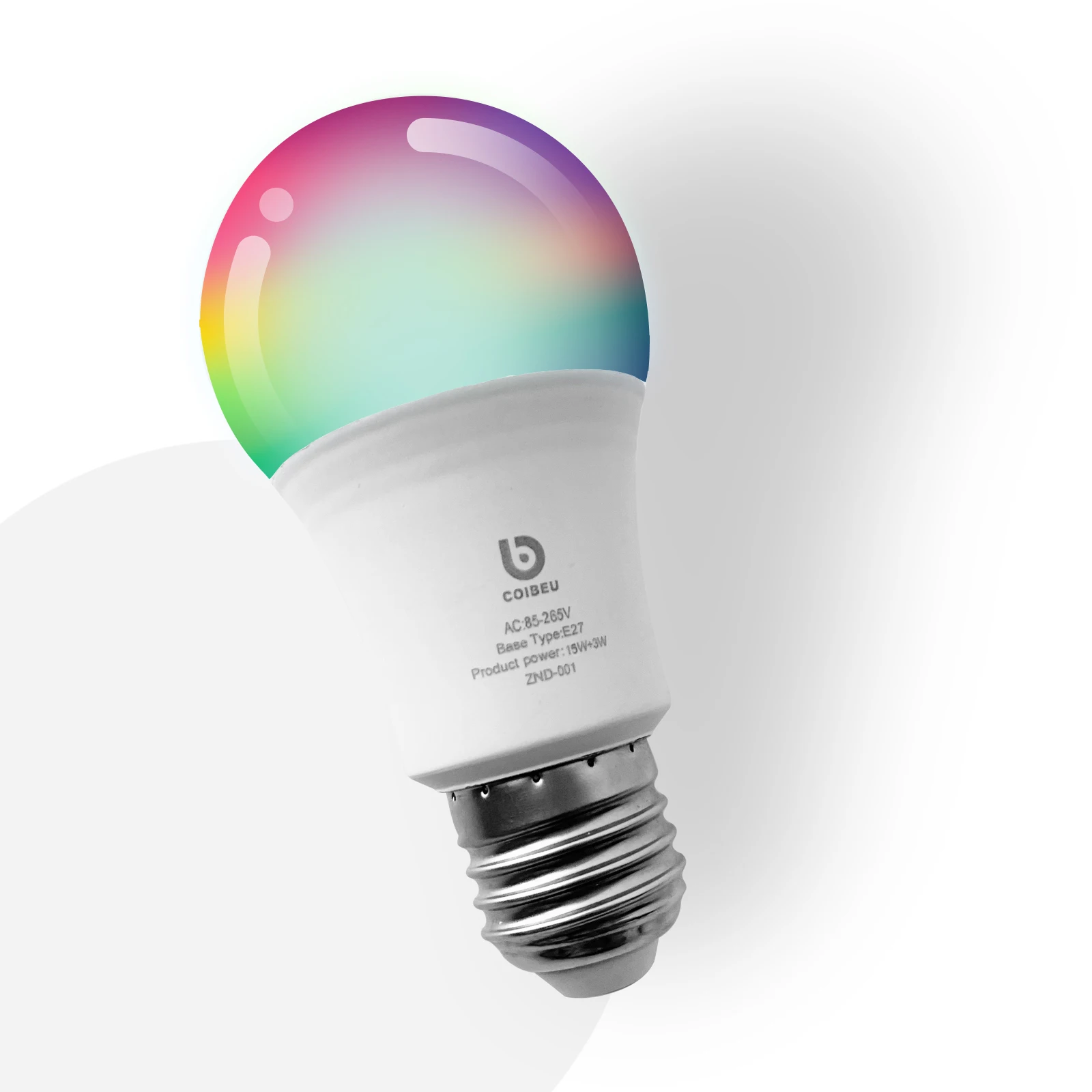 16MI RGB WiFi Smart LED Lamp 3000K-6500K E27 12W + 3W Compatible Alexa Google Home App Timing, Coibeu