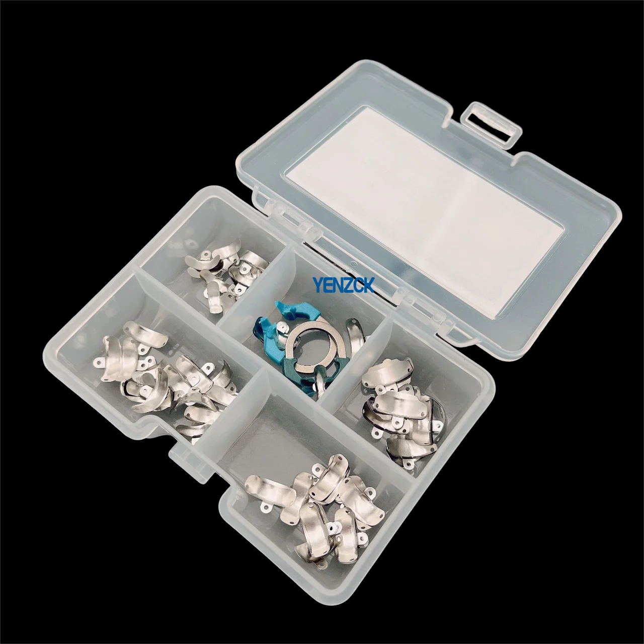 

Dental Sectional Matrix System 100pcs Sectional Matrix Band with 2pcs Metal Spring Clip C2 Autoclave Dental Materials