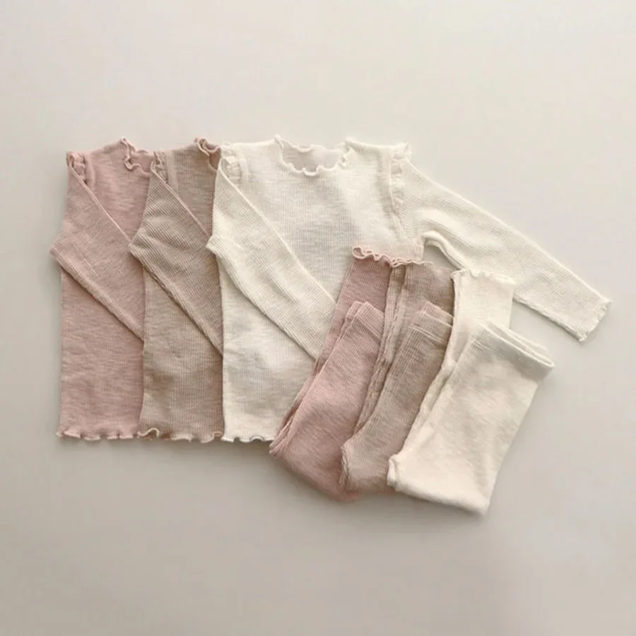 Autumn Spring Cotton Baby Girl Suits Toddler Homewear Pajamas Top + Pant Baby Underwear Sets