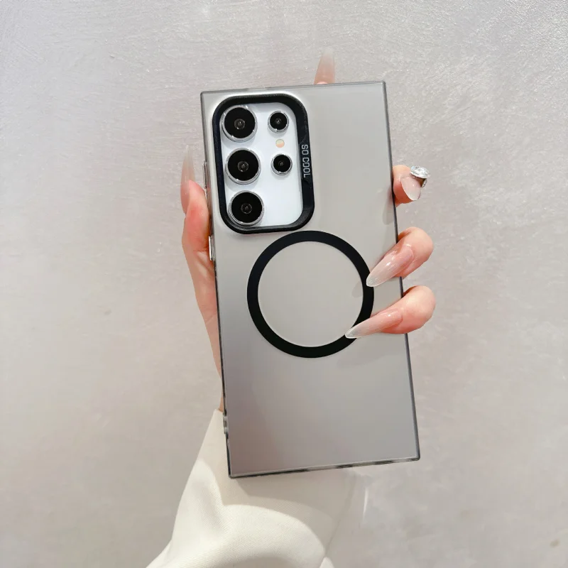

Suitable for Samsung magnetic phone case s 24 ultra color silver high-end feel large hole s 25