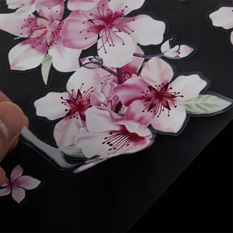 

Cherry Blossom Floral Waterproof Vinyl Sticker forMotorcycle Bumper Window iPad1Set Pink