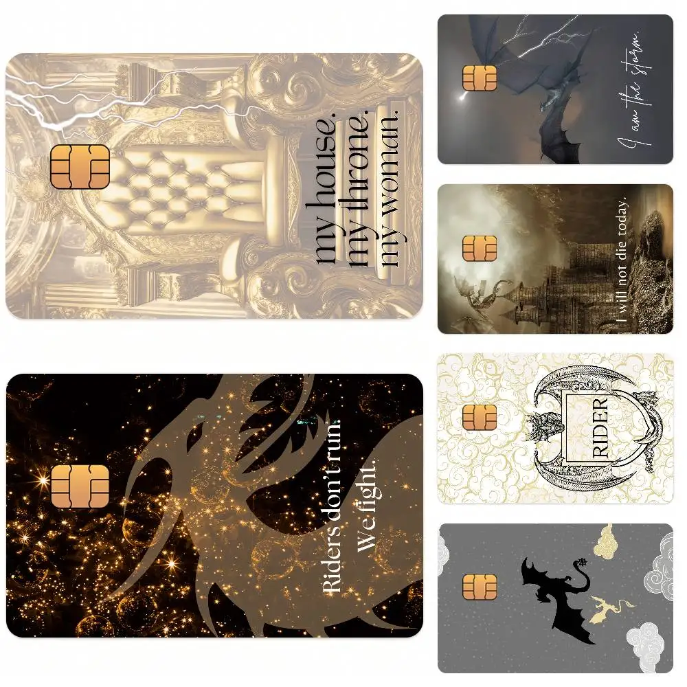 F-Fourth Wing Credit Card Skin Stickers For Bank Card Bus Metro Card Sticker Waterproof Gift