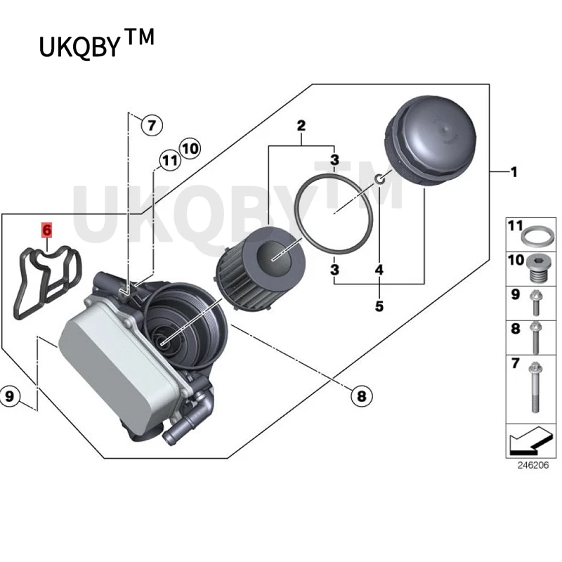 Масляный фильтр bm wX1 E84 N20 20i 20iX 28i 520i, теплообменник