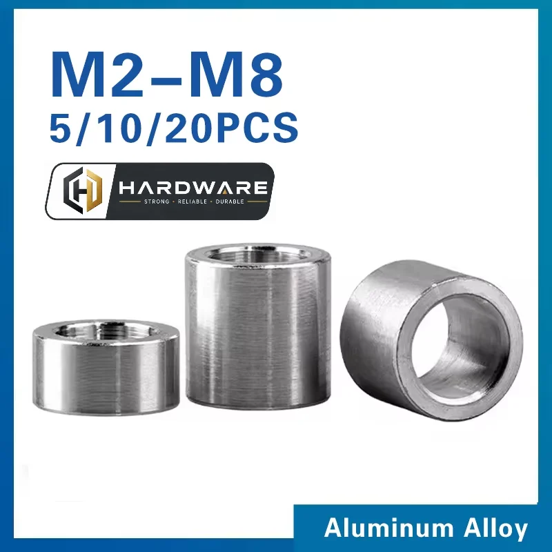 5/ 10/ 20pcs M3 M4 M5 M6 M8 Aluminum Alloy Flat Washer Gasket CNC sleeve Non-threaded Stand-off Spacer For RC Model Part