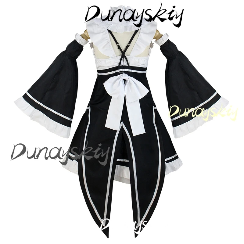 Rem Ram Cosplay Costume Anime Re:Life In A Different World From Zero Rem Maid Uniform Halloween Cosplay Full Set Customized
