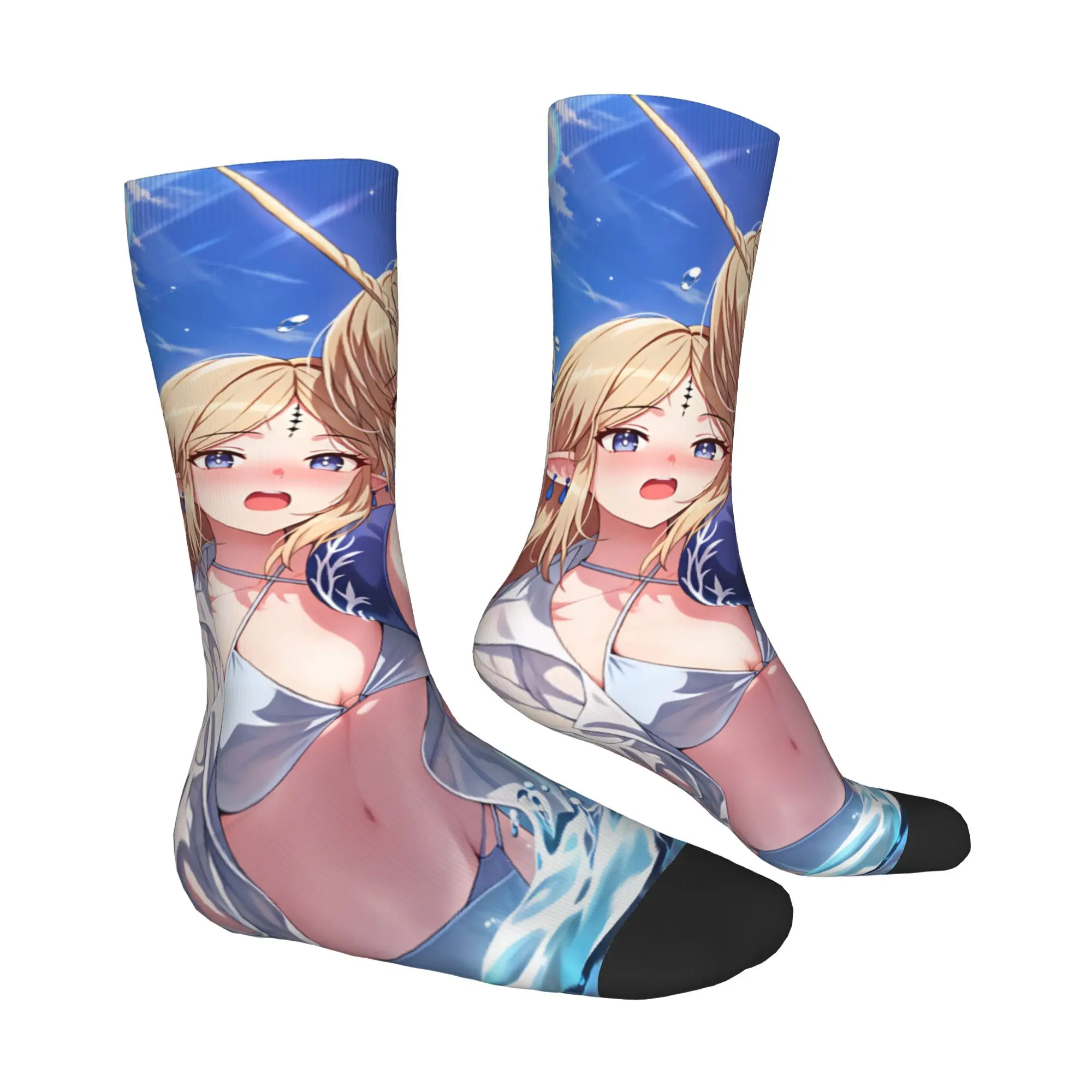 Cool Anime W-Wuthering W-Waves Socks Women Men Warm 3D Print Game Sports Football Socks